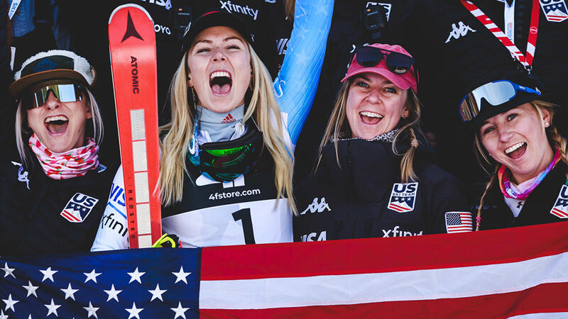 Prost! <a href='ski-alpin/mikaela-shiffrin/' class='tag'>Mikaela Shiffrin</a> lässt es beim <a href='apres-ski/' class='tag'>Apres Ski</a> krachen